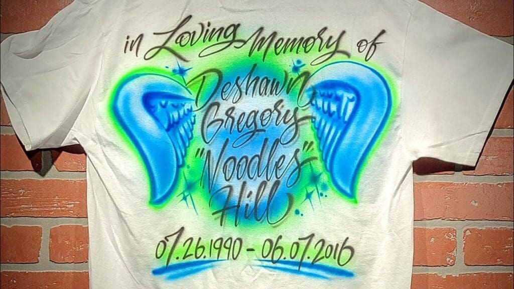 airbrushed funeral shirt