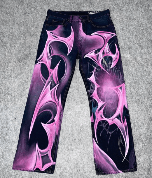 deliria is dead painted jeans