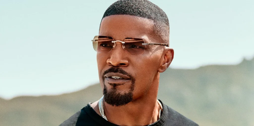 jamie Foxx rimless sunglasses